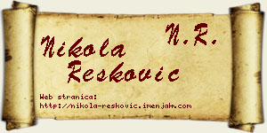 Nikola Resković vizit kartica